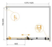 Душевой уголок CEZARES STYLUS-SOFT-AH-1-140/80-C-Cr схема 2