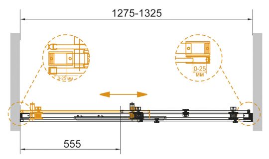 Душевая дверь для проема CEZARES STYLUS-SOFT-BF-1-130-C-Cr ФОТО