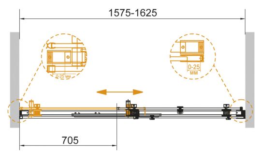 Душевая дверь в нишу CEZARES STYLUS-SOFT-BF-1-160-C-Cr ФОТО