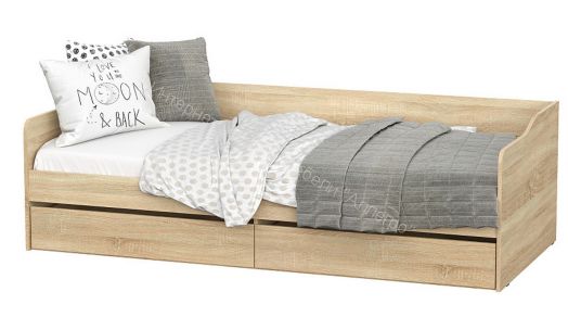 Кровать КР 1 универсальная Серия 2 с настилом Лайт Дуб Сонома