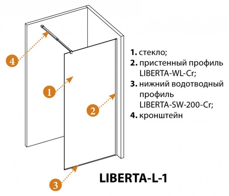 Душевая перегородка CEZARES LIBERTA-L-1-80-120-C схема 3