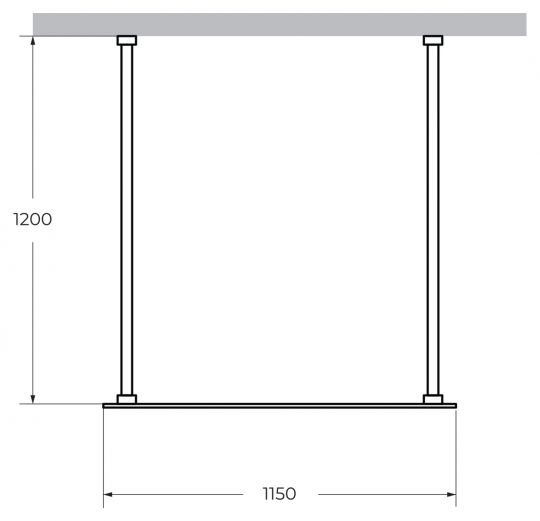 Душевая перегородка 115 см CEZARES LIBERTA-L-2-115-120-C ФОТО