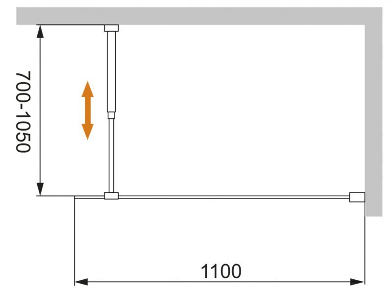 Душевая перегородка CEZARES LIBERTA-L-1-110-C схема 2