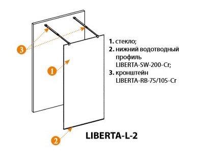 Душевая перегородка CEZARES LIBERTA-L-2-110-C ФОТО