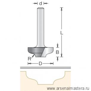 Фреза врезная радиусная DIMAR 35 x 9.5 x 59 x 12 R3.2 1470109