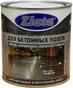 Эмаль для Бетонных Полов Zlata АК-505 20кг Синяя, Акриловая для Внутренних и Наружных Работ / Злата.