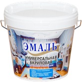 Эмаль Акриловая КБС 3кг Универсальная, Белая, без Запаха, Матовая.