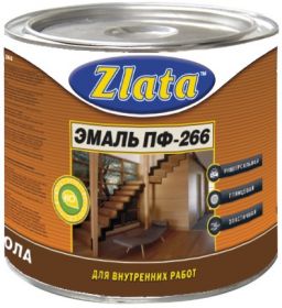 Эмаль для пола Zlata ПФ-266 20кг золотисто-коричневая / Злата.