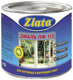 Эмаль Zlata ПФ-115 0.7кг Белая, Матовая, Универсальная.