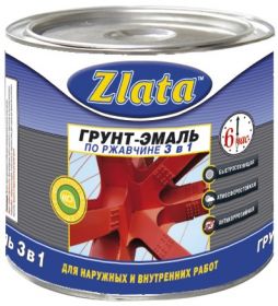 Грунт-Эмаль по Ржавчине 3 в 1 Zlata 1.8кг Голубая для Металлических Поверхностей / Злата.
