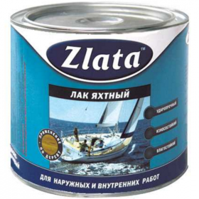 Лак Яхтный Zlata 0.8кг Полуматовый, Алкидно-Уретановый, Атмосферостойкий / Злата.