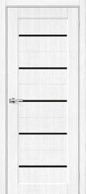 Межкомнатная Дверь с Экошпоном Bravo Мода-22 Black Line Snow Melinga 600x2000мм (Полотно 1шт) / Браво.