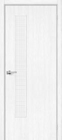 Межкомнатная Дверь с Экошпоном Bravo Браво-9 Snow Melinga / Wired Glass 12,5 600x2000мм (Полотно 1шт) / Браво.