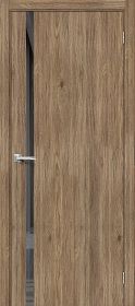 Межкомнатная Дверь с Экошпоном Bravo Браво-1.55 Original Oak / Mirox Grey 600x2000мм (Полотно+Коробка+5 Наличников) / Браво.