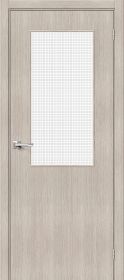 Межкомнатная Дверь с Экошпоном Bravo Браво-7 Cappuccino Melinga / Wired Glass 12,5 600x2000мм (Полотно 1шт) / Браво.