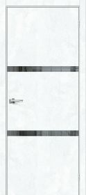 Межкомнатная Дверь с Экошпоном Bravo Браво-2.55 Snow Art / Mirox Grey 800x2000мм (Полотно 1шт) / Браво.
