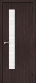 Межкомнатная Дверь с Экошпоном Bravo Браво-9 Wenge Melinga / Wired Glass 12,5 400x2000мм (Полотно 1шт) / Браво.