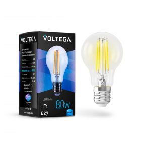 Лампа Филаментная Диммируемая Voltega General E27 8W 4000K 5490 Прозрачная, Стекло / Вольтега.