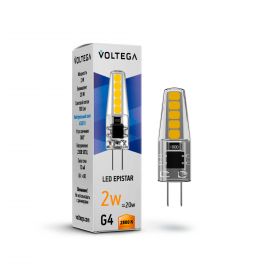 Лампа Светодиодная Voltega G4 2W 2800K 7144 Прозрачная, Силикон / Вольтега.