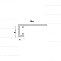 Микроплинтус Respect Standart 7753 серебристый RAL 9006 схема