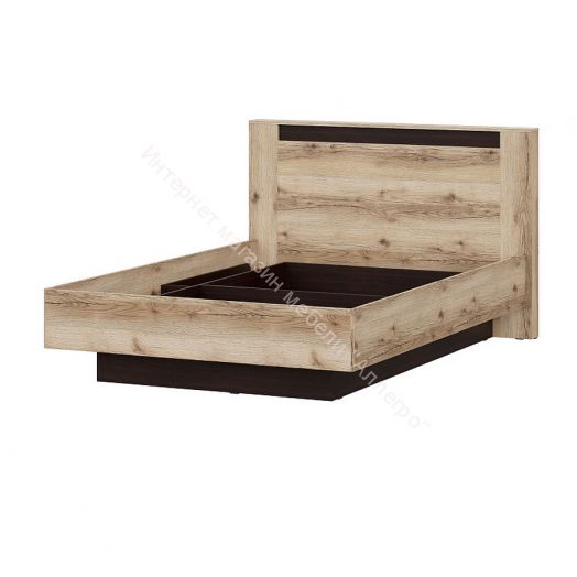 Кровать двойная №3 (универсальная 1.4х2.0 Страйп) Серия 3 Дуб Делано/Дуб Венге