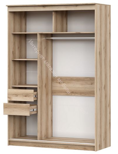 Шкаф-купе №25 (1,5 м) Блэк Делано/Лакобель/Черный матовый