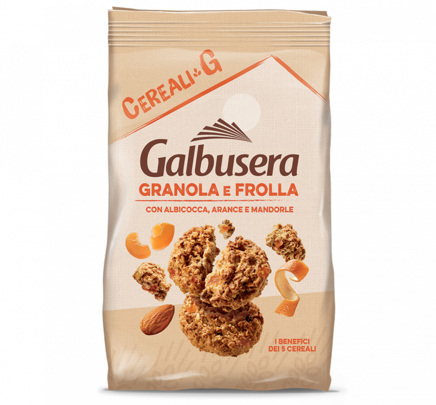 Печенье злаковое с фруктами Galbusera 300 г, CerealiG - Granola e Frolla FRUTTA 300 g