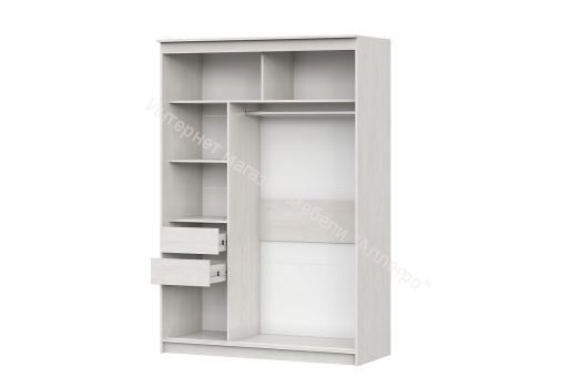 Шкаф-купе №25 (1,5 м) Грей Сосна Санторини Светлая/Графит/Железная руда