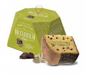 Панеттоне с кремом из сицилийских фисташек  800 г, Panettone Verde Siciliano, Dolce Sicilia, 800 gr