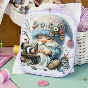 Купон для пошива салфетки - Гном со швейной машинкой   20*23 см  limit