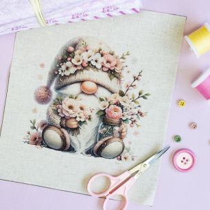 Купон для пошива салфетки - Гном с банкой 20*23 см. limit