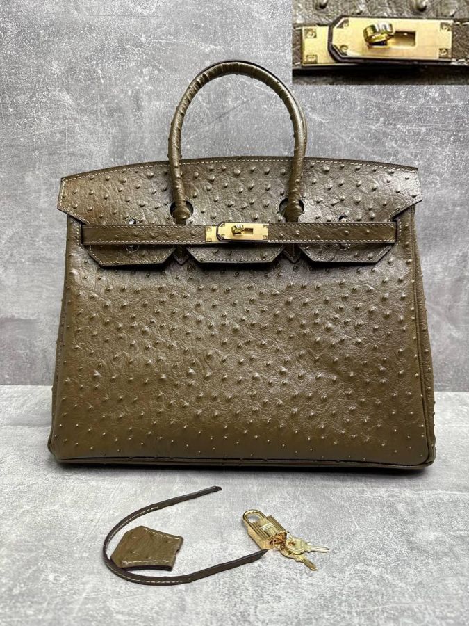 Сумка HERMES Birkin страус 35 см золото
