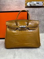 Сумка HERMES Birkin Crocodile 35 см серебро
