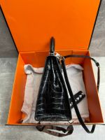 Сумка HERMES KELLY Crocodile 28 см серебро