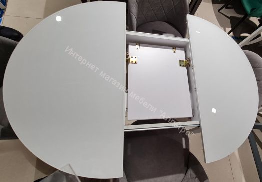 Стол DikLine M46 белый/стекло белое optiwhite