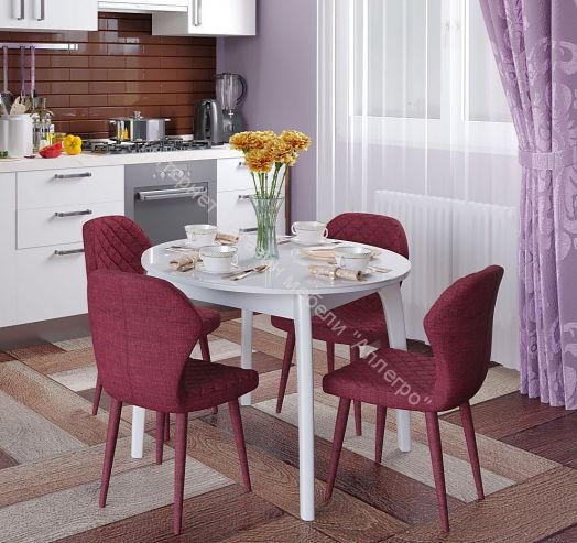 Стол DikLine M46 белый/стекло белое optiwhite