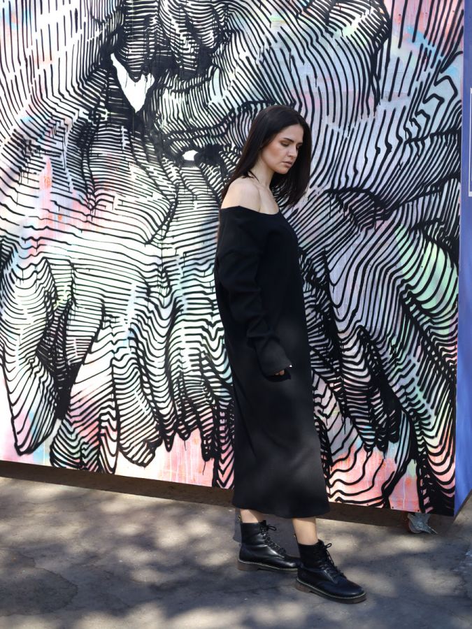 Платье Nebbia бесшовное черное