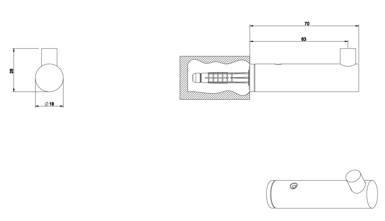 Крючок для полотенец Gessi Riflessi 37421 хром схема 2