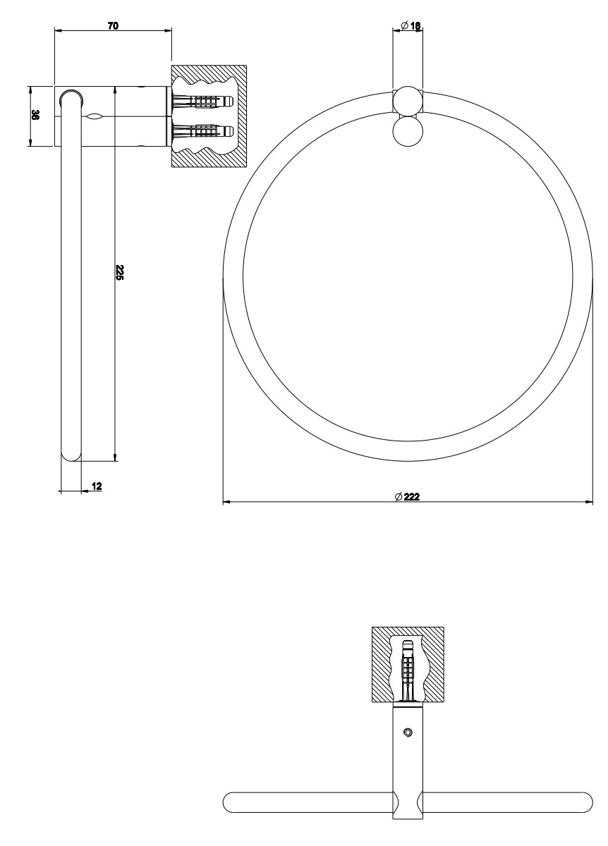 Gessi Riflessi Кольцо для полотенец 37409 схема 2