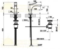 Смеситель для раковины Gessi Rilievo 59001 схема 2