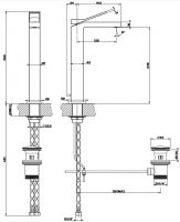 Смеситель Gessi Rettangolo K для раковины 53005 схема 9