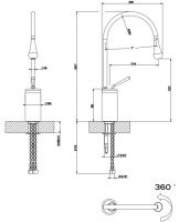 Gessi Goccia смеситель для раковины 33604 схема 3