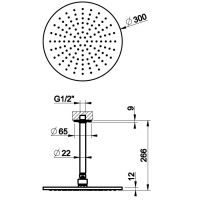 Gessi Inciso верхний душ 58252 30 х 30 см схема 2