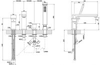 Смеситель для ванны и душа Gessi Eleganza 46037 схема 3