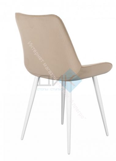 Стул DikLine 206М микровелюр B03 BEIGE, ножки белые