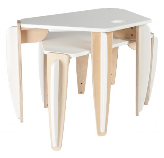 Стол растущий, штабелируемый "Эдди" Трапеция индивидуальная на 1 место  (Жёлтый)