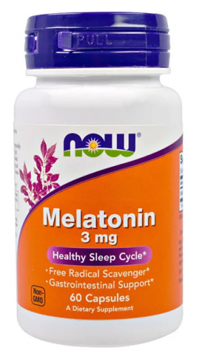 Мелатонин 3 мг, NOW Melatonin 60 капсул