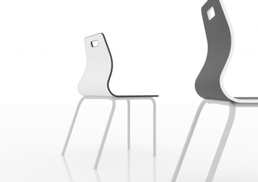 Стул ученический штабелируемый СТ-01 (Белый, натуральная кромка)