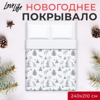 Покрывало LoveLife евро макси "Зимняя сказка" 240*210±5см, микрофайбер, 100% п/э