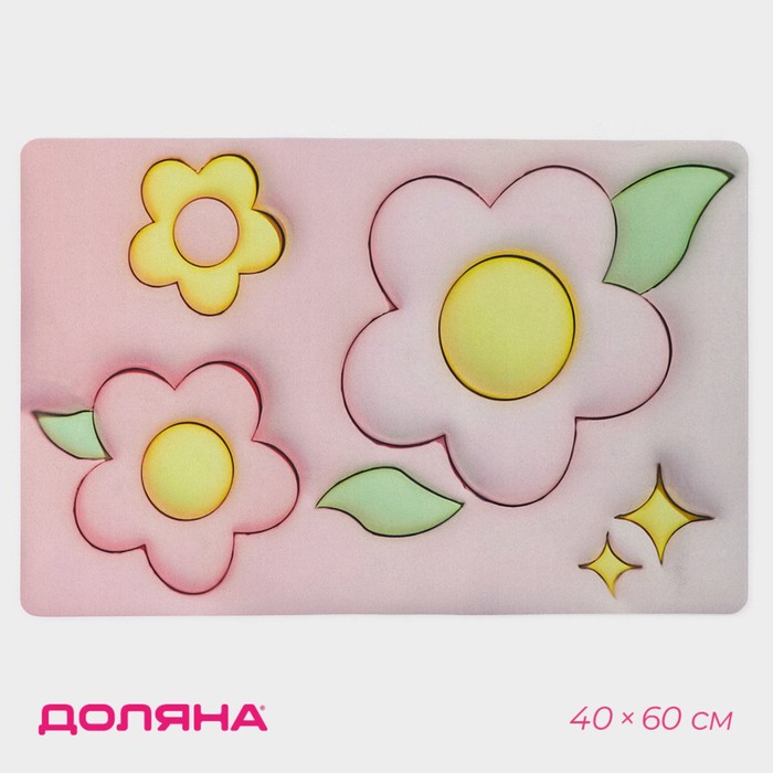 Коврик для дома Доляна Pink Flowers, влаговпитывающий, 40?60 см